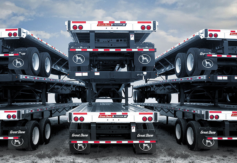 Flatbed Trailers Stacked