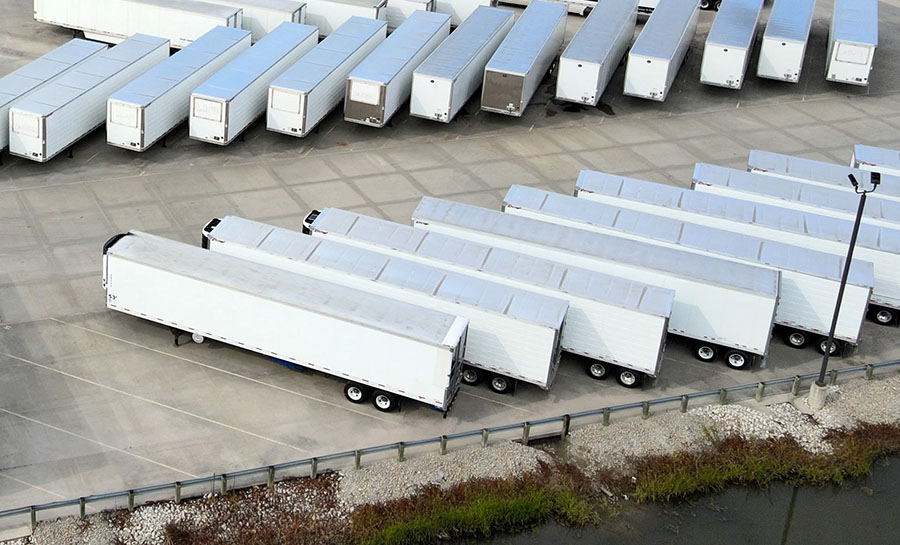 Row of trailers